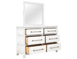 White Roots Collection Mirror - Rustic Farmhouse Design | Mango Wood