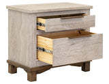 2 Drawer Nightstand | Golden Loft Melina Wood Bedside Table