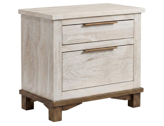 2 Drawer Nightstand | Golden Loft Melina Wood Bedside Table