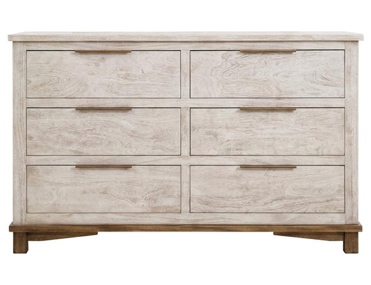 6 Drawer Dresser | Golden Loft Light Gray & Brown Wood Storage
