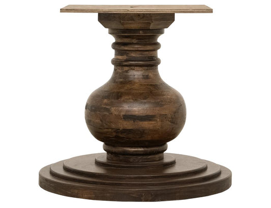 Lumiere Round Pedestal Table Base - Solid Pine Wood Dining Table