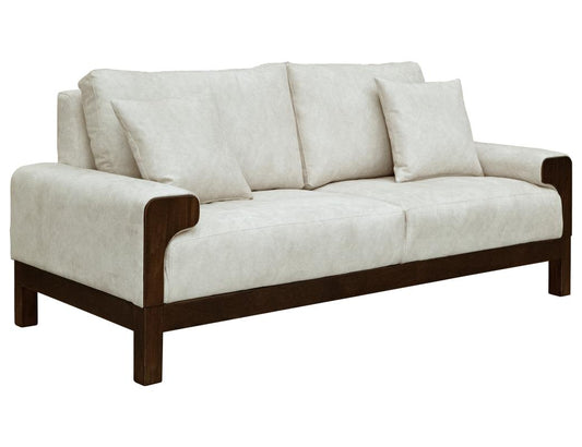 Raramuri Loveseat | Leather Upholstery & Wood Detailing