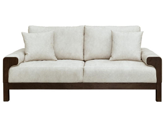 Raramuri Loveseat | Leather Upholstery & Wood Detailing
