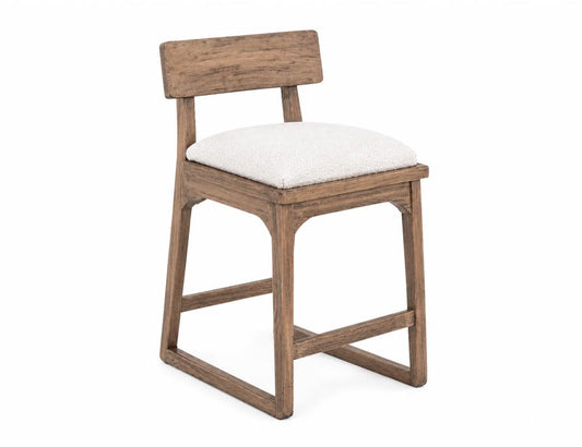Upholstered Barstool 24" | Balam Organic Design Wood Stool