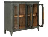 4 Door Console Table - Brava Transitional Design with Glass