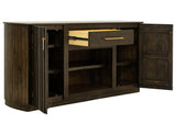 Dark Mesquite TV Stand with Fireplace - 1 Drawer 2 Door