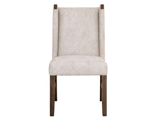 Silver Poly Suede Upholstered Dining Chair | Ivory & Melina Wood