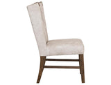 Silver Poly Suede Upholstered Dining Chair | Ivory & Melina Wood