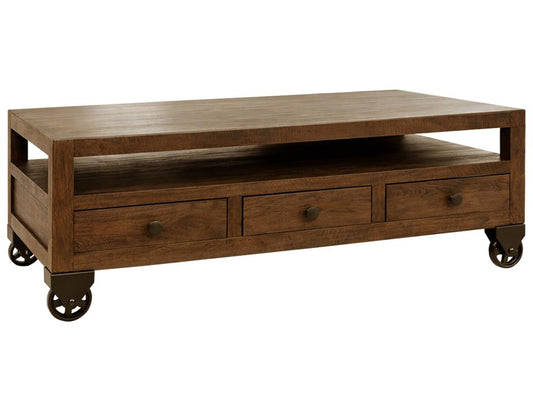 6 Drawer Cocktail Table with Shelf - Modern Coffee Table