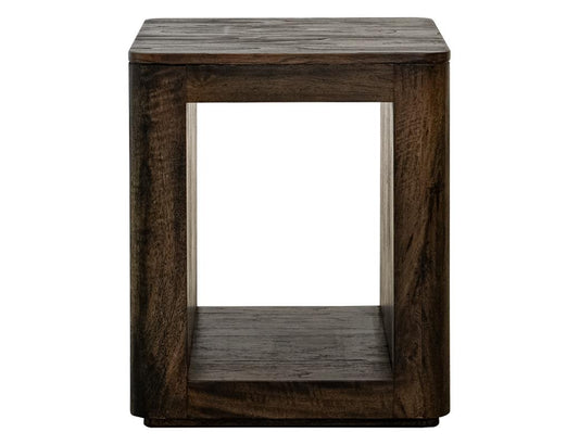 Black Balam 1 Shelf Chairside Table | Mango & Teak Wood
