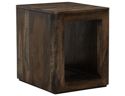 Black Balam 1 Shelf Chairside Table | Mango & Teak Wood