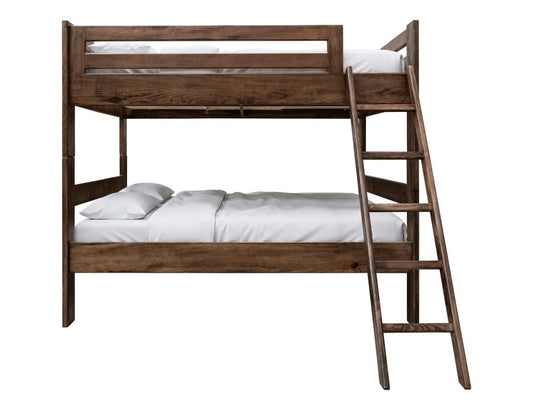 Forte Pine Full-Size Bunk Bed - Solid Wood Coffee Ochre