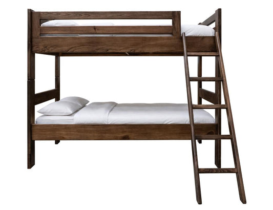 Forte Pine Twin Bunk Bed | Solid Wood Coffee Ochre Finish