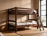 Forte Pine Full-Size Bunk Bed - Solid Wood Coffee Ochre