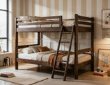 Forte Pine Twin Bunk Bed | Solid Wood Coffee Ochre Finish