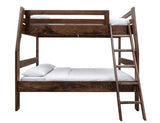 Forte Pine Full-Size Bottom Bunk Bed - Solid Wood Coffee Ochre