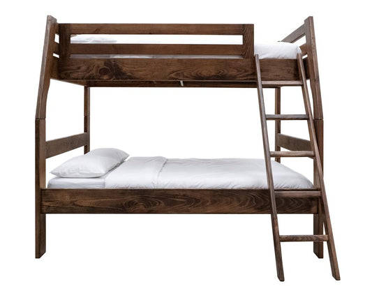 Forte Twin Over Full Bunk Bed | Solid Pine Coffee Ochre