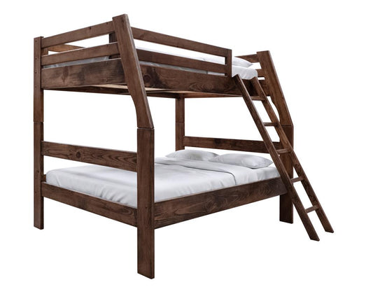 Forte Twin Over Full Bunk Bed | Solid Pine Coffee Ochre