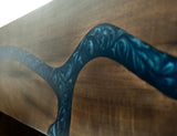 Zaphiro Solid Wood Console | Melina Wood & Sapphire Epoxy Inlay