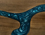 Zaphiro Solid Wood Console | Melina Wood & Sapphire Epoxy Inlay