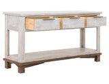 3 Drawer Sofa Table | Golden Loft Light Gray & Brown Console