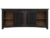Pueblo Black TV Stand: 2 Sliding & 2 Mesh Doors, Solid Pine
