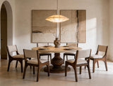Round Pedestal Dining Table - Lumiere Solid Pine Wood Design