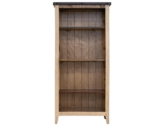 Antique Solid Pine Bookcase - 12 Position Rustic Design