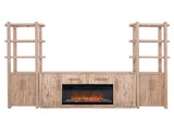 White Balam 80-inch Wall Unit TV Stand with Fireplace Insert