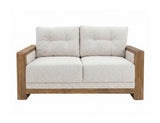 Wooden Frame Upholstered Loveseat | Elegant 2-Seater Sofa