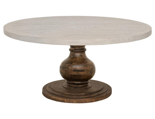 Round Pedestal Dining Table - Lumiere Solid Pine Wood Design