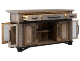 3 Drawer 6 Doors Kitchen Island | Loft Brown Pine Wood Collection