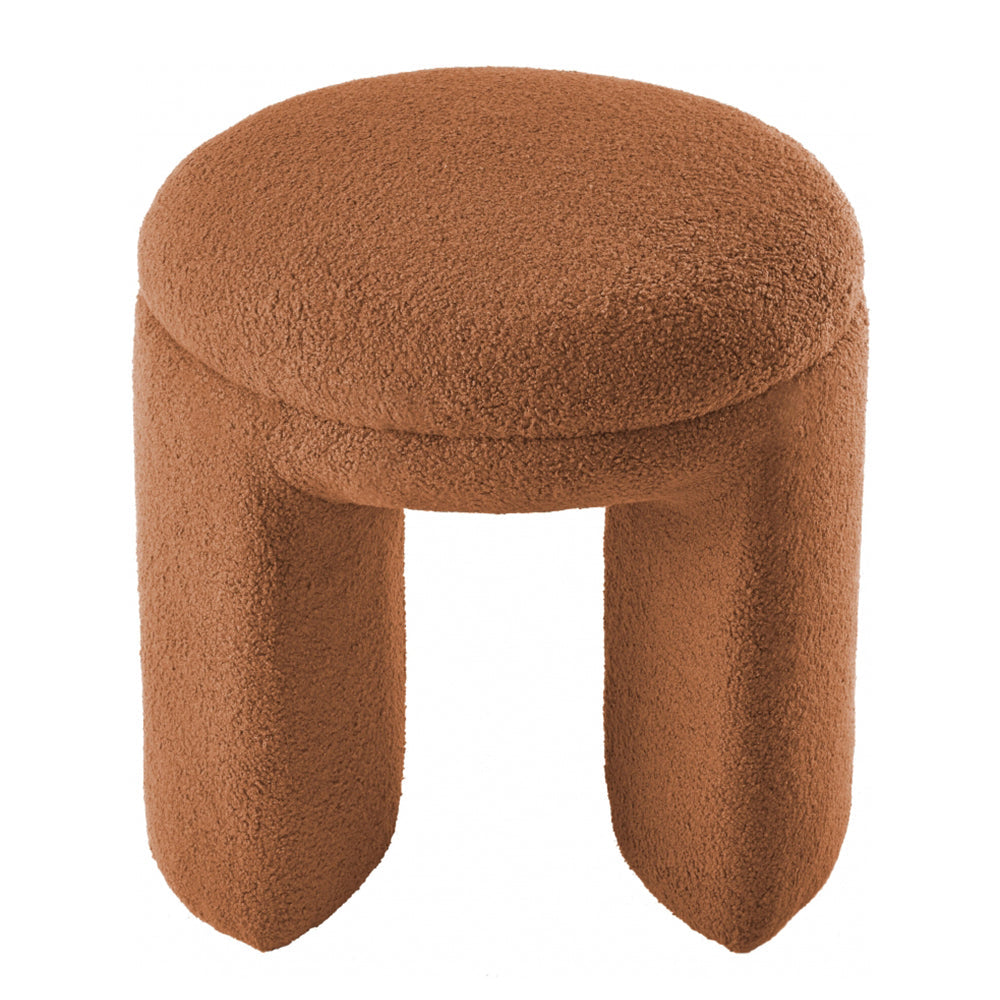 Bowen Faux Shearling Teddy Fabric Ottoman / Stool