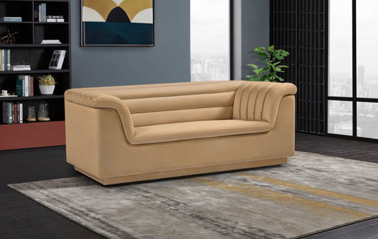 Cascade Velvet Fabric Loveseat