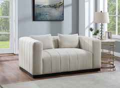 Lucia Linen Textured Fabric Loveseat