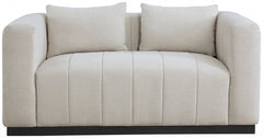 Lucia Linen Textured Fabric Loveseat