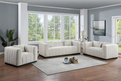 Lucia Linen Textured Fabric Loveseat