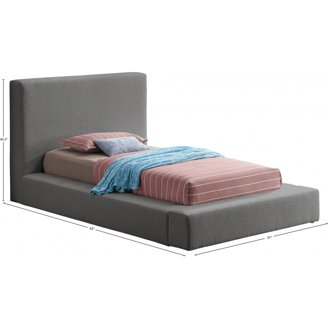 Terra Boucle Fabric Twin Bed