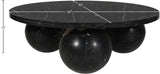Spherical Coffee Table - Luxurious Art Deco Design with Genuine Marquino Marble and Unique Bases