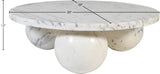 Spherical Coffee Table - Luxurious Art Deco Design with Genuine Marquino Marble and Unique Bases