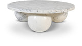 Spherical Coffee Table - Luxurious Art Deco Design with Genuine Marquino Marble and Unique Bases