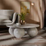 Spherical Coffee Table - Luxurious Art Deco Design with Genuine Marquino Marble and Unique Bases