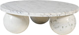 Spherical Coffee Table - Luxurious Art Deco Design with Genuine Marquino Marble and Unique Bases