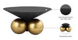 Naples Glamorous Cement Top Coffee Table with Brushed Brass Base – Contemporary Artful Design