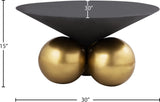 Naples Glamorous Cement Top Coffee Table with Brushed Brass Base – Contemporary Artful Design