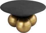 Naples Glamorous Cement Top Coffee Table with Brushed Brass Base – Contemporary Artful Design