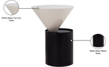 Damon Iron Contemporary End Table - Sleek Design with Artful Metal Top and Modern Matte Base