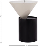 Damon Iron Contemporary End Table - Sleek Design with Artful Metal Top and Modern Matte Base