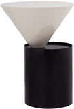 Damon Iron Contemporary End Table - Sleek Design with Artful Metal Top and Modern Matte Base