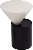 Damon Iron Contemporary End Table - Sleek Design with Artful Metal Top and Modern Matte Base